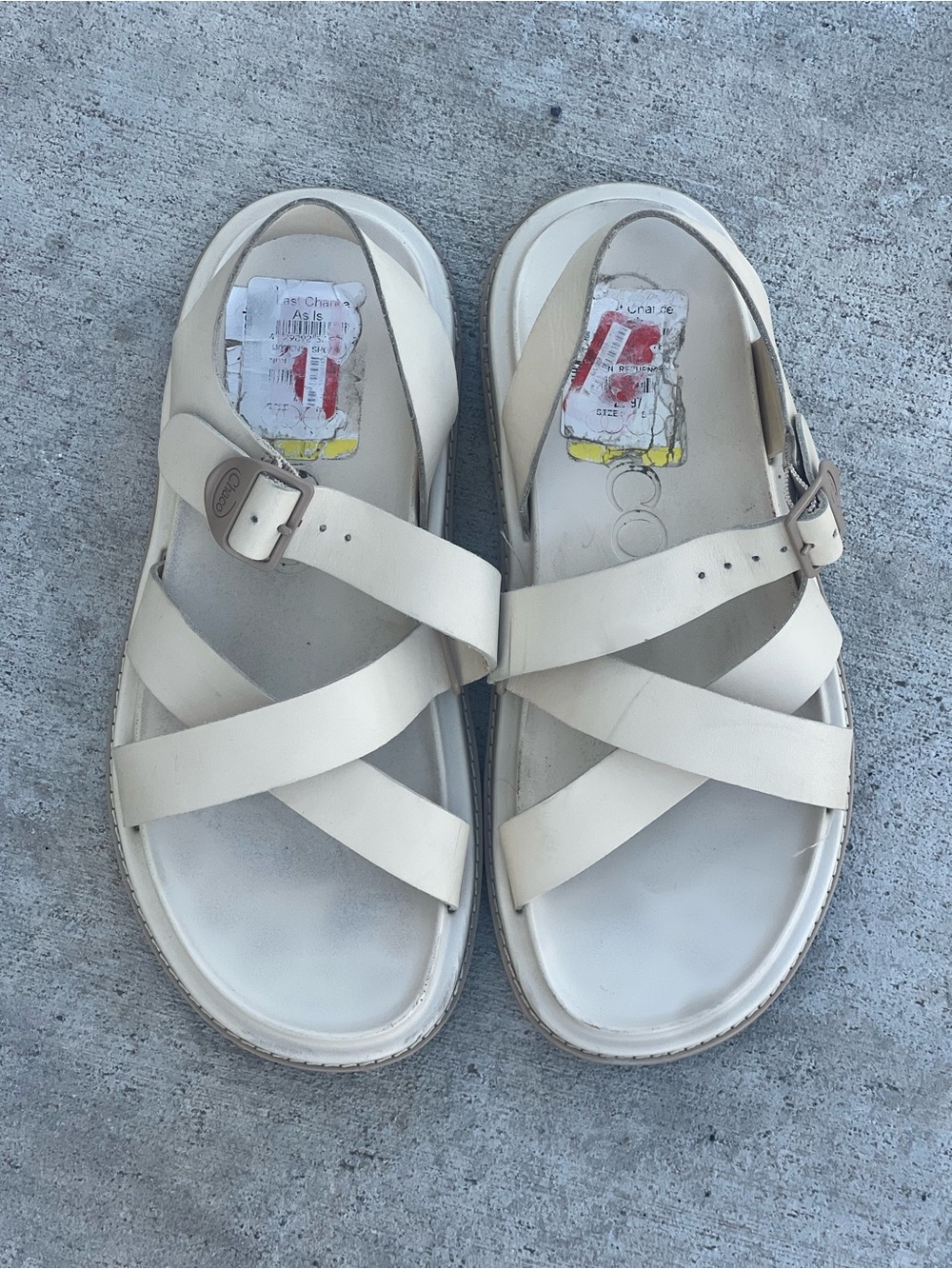 Chaco cream leather sandals
